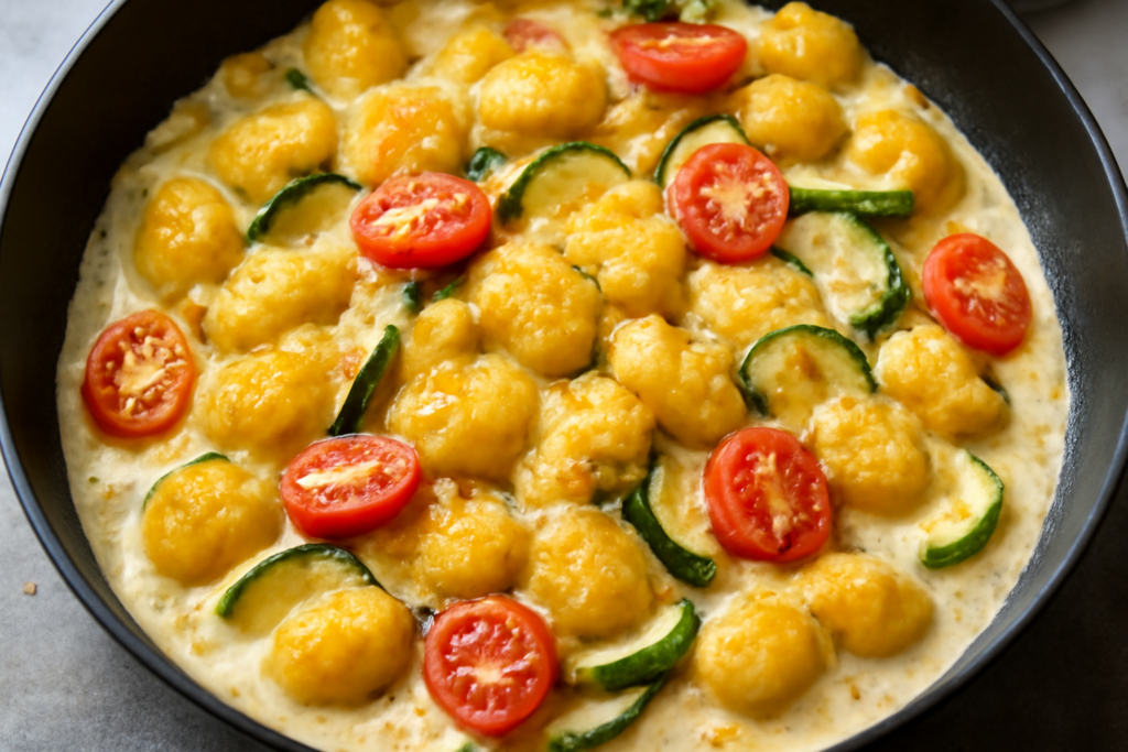 Schnelle Gnocchi-Pfanne mit Zucchini – in 25 Minuten auf dem Tisch — ilustracja